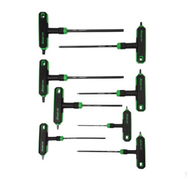 SNAP-ON NO.AWSGT800 Set Wrench TORX Combination Tand L-Shape Soft Grip Green Handle 8 pcs.