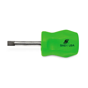 SNAP-ON NO.SHD1G Screwdriver Flat Tip Instinct Hard Handle Green .040&quot;