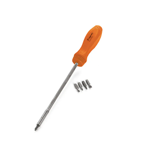 SNAP-ON NO.SSDMR8AO Screwdriver Ratcheting Magnetic Long, Orange, 12-15/16&quot;