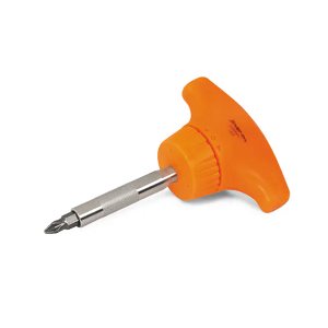 SNAP-ON NO.SSDMRT1O Screwdriver Ratcheting Magnetic T-Handle Stubby Orange 3-15/16&quot;