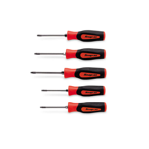 SNAP-ON NO.SGDTRX50BR Set Screwdriver TORX Tamper Proof Instinct Soft Handle Red (5pcs.)