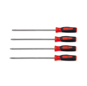 SNAP-ON NO.SGTRXL40BR Set Screwdriver Torx Tamperproof Long Mini-Tip Soft Grip 4pcs.