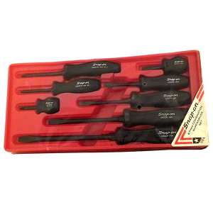 SNAP-ON NO.GSDDX80 Set Screwdriver Combination Flat Tip/PHILLIPS Industrial Finish Black (8pcs.)