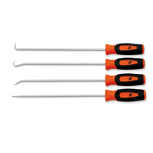 SNAP-ON NO.SGLASA204O Set Miniature Awl/Pick Long Soft Grip Orange 4 pcs.