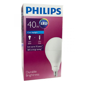 หลอดแอลอีดี PHILIPS LED Blub 40w ขั้ว E27 6500K Daylight Durable Brightness