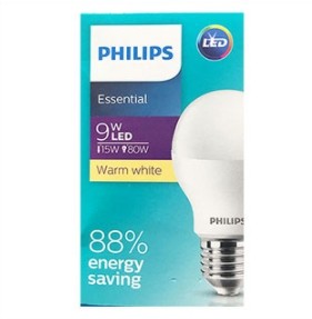 หลอดแอลอีดี PHILIPS LED Blub 9w E27 A60 3000K Warmwhite