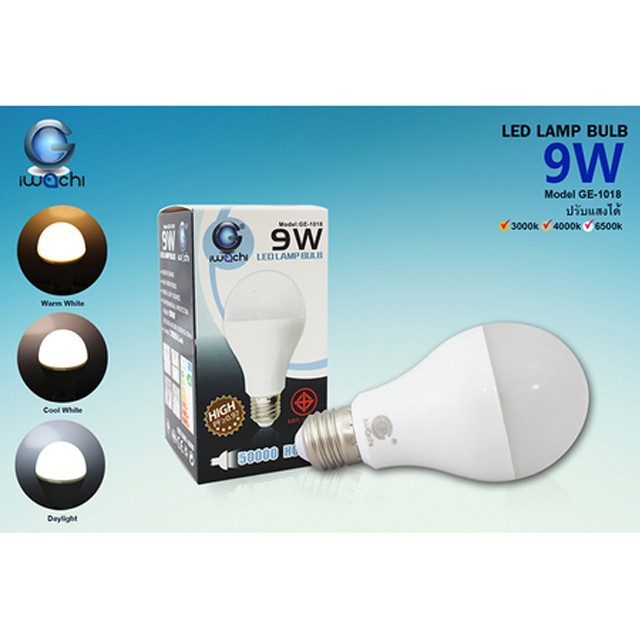 หลอดไฟ  IWACHI NO.04-I0983/IWC BULB-A10901 9W DAYLIGHT 6500K  