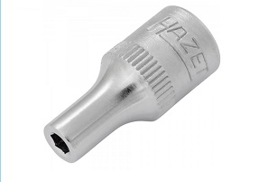 HAZET NO.850-5.5 1/4”Dr. Socket with knurling, 6P Size 5.5 (L25mm,D8.7mm)