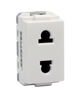 เต้ารับพร้อมม่านนิรภัย HACO No.W8416U 2 Pin Euro-American Socket with Safety Shutter , 16A 250V.