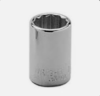 WRIGHT-TOOL NO.3128 3/8&quot;Dr. Standard Socket Chrome Size 7/8&quot; 12P