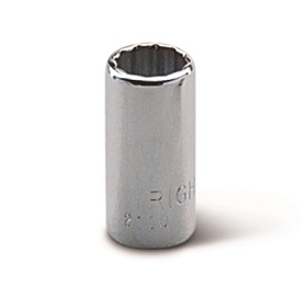 WRIGHT-TOOL NO.2118 1/4&quot;Dr. Standard Socket Chrome Size 9/16&quot; 12P