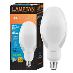 หลอดไฟโบลิ่ง LAMPTAN NO.LED MERCURY 45W 220V E27P10 เดย์ไลท์