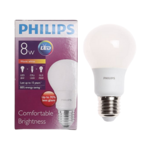 หลอดแอลอีดี PHILIPS LED Bulb 8w E27 A60 3000K Warmwhite