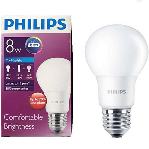 หลอดแอลอีดี PHILIPS LED Blub 8w E27 A60 6500K Daylight