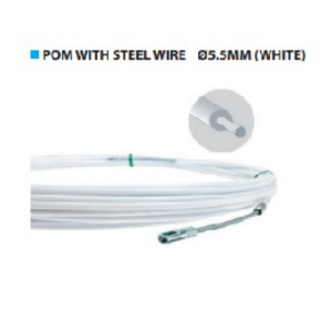 ฟิชเทป TAKAMURA NO.PS5530 Pom with steel wire , 5.5 mm. x 30 m. (WHITE)