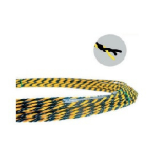 ฟิชเทป TAKAMURA NO.T0715  PET Tri-Twisted 7 mm. x 15 m. (BLACK/YELLOW)