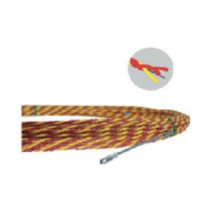 ฟิชเทป TAKAMURA NO.TS0715  PET Tri-Twisted with Steel core 7 mm. x 15 m. (RED/YELLOW)