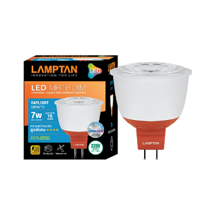 หลอดไฟ MR16 ชนิดหรี่ไฟ  LAMPTAN No.LED MR16 DIMMABLE 220V 7W Daylight GU5.3