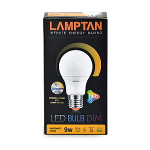 หลอดแอลอีดีหรี่ได้ LAMPTAN LED Bulb Dimmable 9W E27 Warm White 2700K