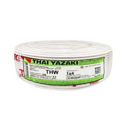 [E08793] สายไฟ THAI YAZAKI Cable wire : THW White , 1 x 0.5 sqmm. (100MT/EA)