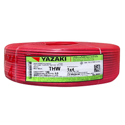 [E08804] สายไฟ THAI YAZAKI Cable wire : THW Red , 1 x 4 sqmm. (100 MT/EA)