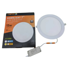 โคมไฟดาวไลท์กลมฝังฝ้าหน้า LED LAMPTAN ULTRA SLIM 15W , 7&quot; WARM WHITE