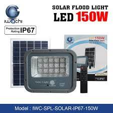 สปอร์ตไลท์โซล่าเซลล์ IWACHI No.IWC-SPL-SOLAR-IP67-150W พร้อมรีโมทตั้งเวลา ปรับแสงได้แสงขาว