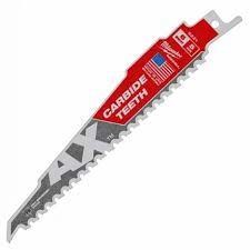 [518002862015] ใบเลื่อยซอร์ซอลตัดไม้ MILWAUKEE NO.48-00-5201 SAWZALL® TORCH™ 7 TPI 6&quot; Carbide Blades