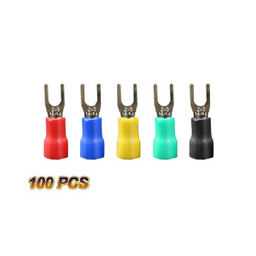 หางปลาแฉกชนิดหุ้มฉนวน KABLE No.VF5.5-6Y Insulated Spade Terminal , 12-10 AWG stud size 6 mm. : สีเหลือง (800pcs/Ea)