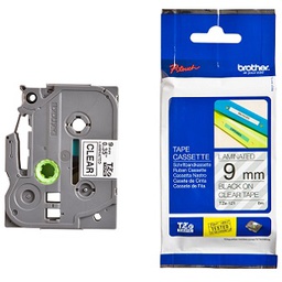 เทปเครื่องพิมพ์ BROTHER No.BTH-TZE-121 P-Touch Tape, 9 mm, Black-Clear