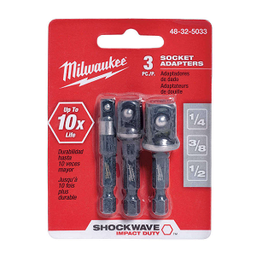 [101156862002] ชุดแกนอะแดปเตอร์ลูกบ็อกซ์ MILWAUKEE No.48-32-5033 Hex Shank impact Socket Adapter for 3 pcs/ea