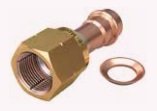 ข้อต่อตรงทองแดงหัวแฟลร์ Conex Banninger No.MPA5286G0040401 SAE Stainless Machined Flare -  Brass Nut - Copper Washer , 1/2&quot;