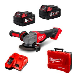 MILWAUKEE No.M18FSAG100XB-502C M18 Fuel grinder speed 5 level , 100 mm. (1 Charger + 2 Battert 5.0Ah)