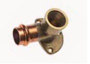 สามทางทองแดง Conex Banninger No.PA4471G0040400 Wallplate Elbow (3 Hole) with Female Thread (ISO 7 Rp) ( &gt;B&lt; press ) , 1/2&quot; x 1/2&quot;