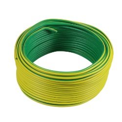 สายไฟ THW THAI UNION Cable wire : Green/Yellow , 1 x 1.0 sqmm. (90 m/EA)