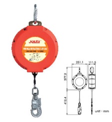 อุปกรณ์ดึงกันตก HARU No.HB-15 Retractable Lifeline Max stop distance 1.5 mt Wire breaking 1250 kg up , 4mm x 15 mt