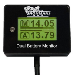 หน้าจอแสดงสถานะกำลังไฟแบตเตอรี่หลัก-รอง IRONMAN NO.IDBM001 12V Digital Battery Monitor (Suits single and dual battery setups)