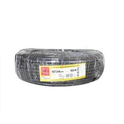 สายไฟกลมดำ THAI UNION Wire Cable : VCT , 2x6.0 sqmm. (100mt/ea)