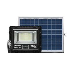 โคมไฟฟลัดไลท์ พร้อมเซ็นเซอร์ LAMPTAN No.NERO-JET Solar Floodlight Smart Sensor , 100W / Daylight