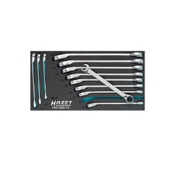 ชุดประแจวงล้อ 12 ชิ้น HAZET No.163-385/12 Ratcheting combination wrench set , W342 x D172 (12pcs/ea)