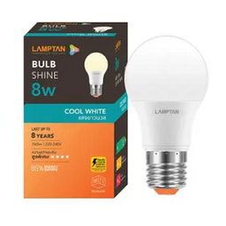 หลอดแอลอีดี LAMPTAN LED No.SHINE CW Light bulb , 8W E27 4000K (Cool White)