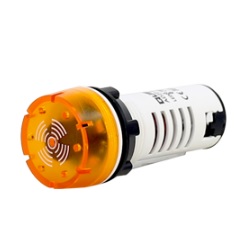 ออดฝังไฟกระพริบ QUBIX No.AD22-22SM-A Buzzer With Flashing Light : 12VAC (Yellow)