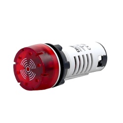 ออดฝังไฟกระพริบ QUBIX No.AD22-22SM-R Buzzer With Flashing Light : 24VAC ( Red)