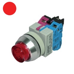 สวิตซ์กดมีไฟกดเด้งกลับ QUBIX No.SA3-EML11R-2A Illuminated Control Switches : 22VAC , 30mm. (Red)