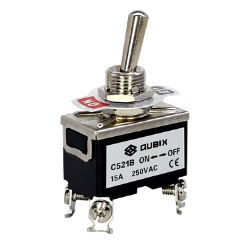 ท๊อกเกิ้ลสวิตซ์ QUBIX No.C521B Toggle Switch : 2P , 15A , 250 , 4ขั้ว / ON-OFF