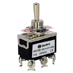 ท๊อกเกิ้ลสวิตซ์ QUBIX No.C5R23B Toggle Switch : 2P , 15A , 250 , 6ขั้ว / ON-OFF-ON