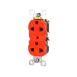 เต้ารับคู่มีกราวด์ QUBIX No.R270U-R Receptacles : 2P , 3W / 15A , 125VAC (Red)