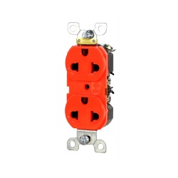 เต้ารับคู่มีกราวด์ QUBIX No.R270U-R Receptacles : 2P , 3W / 15A , 125VAC (Red)