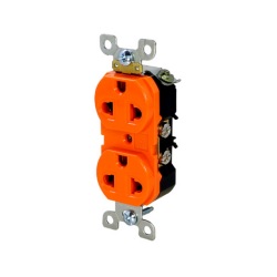 เต้ารับคู่มีกราวด์ QUBIX No.R270U-O Receptacles : 2P , 3W / 15A , 250VAC (Orange)