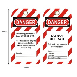 [008000000123] ป้ายเตือนความปลอดภัย DANGER DO NOT OPERATE SAFETY LOCKOUT TAG (5 pcs/pack)